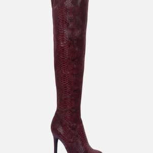 Thalia Sodi - Elegant Burgundy Over-the-Knee Boots